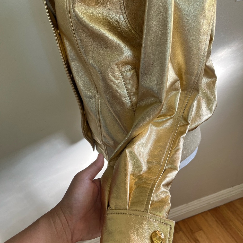 Celine Shimmering Gold Bomber Jacket - Picture 6 of 11